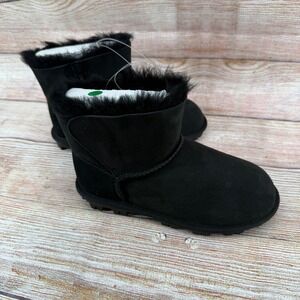 Kirkland Signature Kids Black Shearling Suede Ankle Boots US 2 7771011 NEW